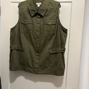 CJ Banks Olive Utility Vest